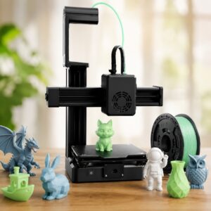 Kunstor 3D-Drucker für Einsteiger, schwarz, kompatibel mit PLA- und TPU-Filament (1,75 mm), inklusive Netzteil.